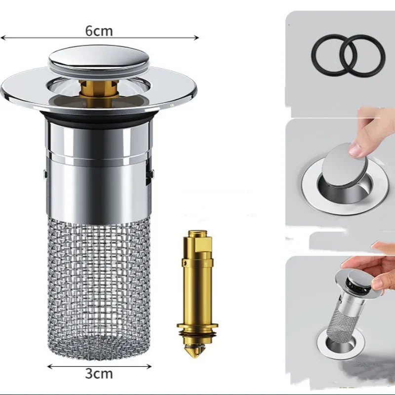 Hand washing art basin filter bounce core leak plug basin sink accessories drain deodorization net press type 1pc