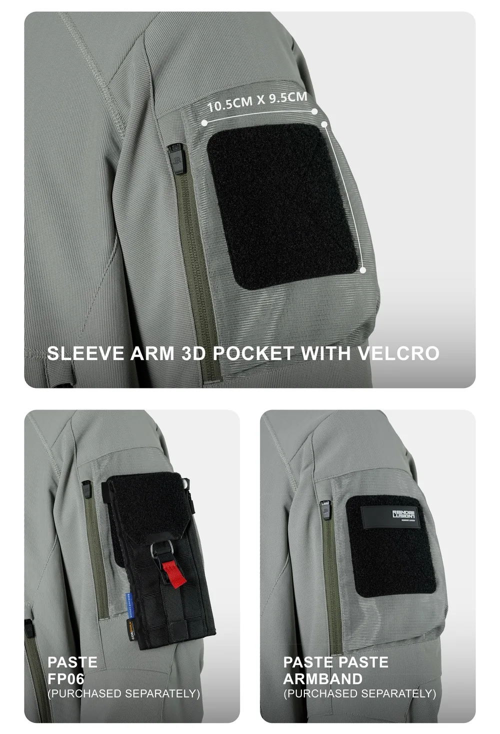 Reindee lusion 24aw graphene thermal storage dwr pullover hoodie armpocket with patch pad techwear gorpcore
