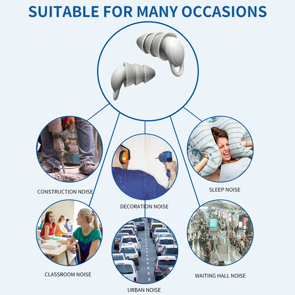 Soundproof Earplugs For Sleeping Soft Silicone Sleeping Ear Plugs Anti-Noise Protection Earplugs for Travel Ear Protector_voghion.com