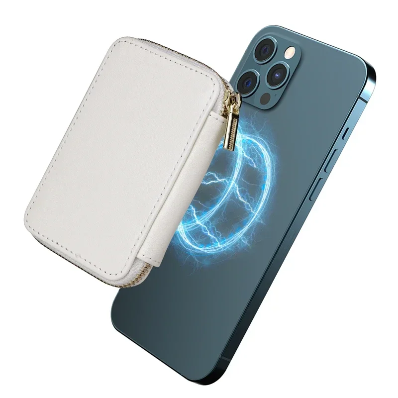 Magnetic Zipper Wallet Card Holder with Stand Cover