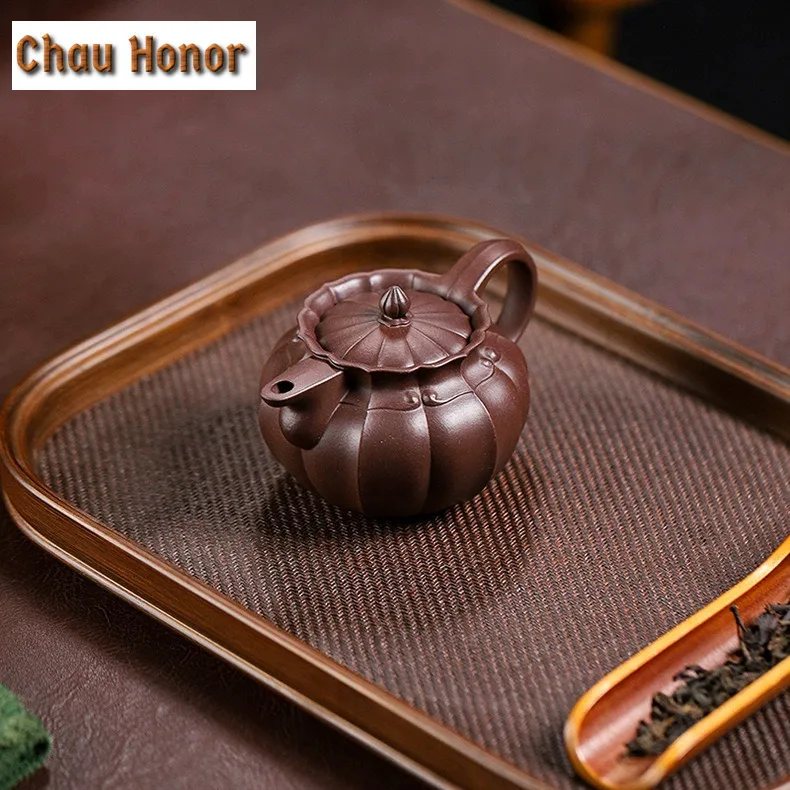 150ml Elegant Yixing Purple Clay Teapots Handmade Monk Hat Pot Raw Ore Purple Mud Kettle Chinese Zisha Tea Set Collection Gifts