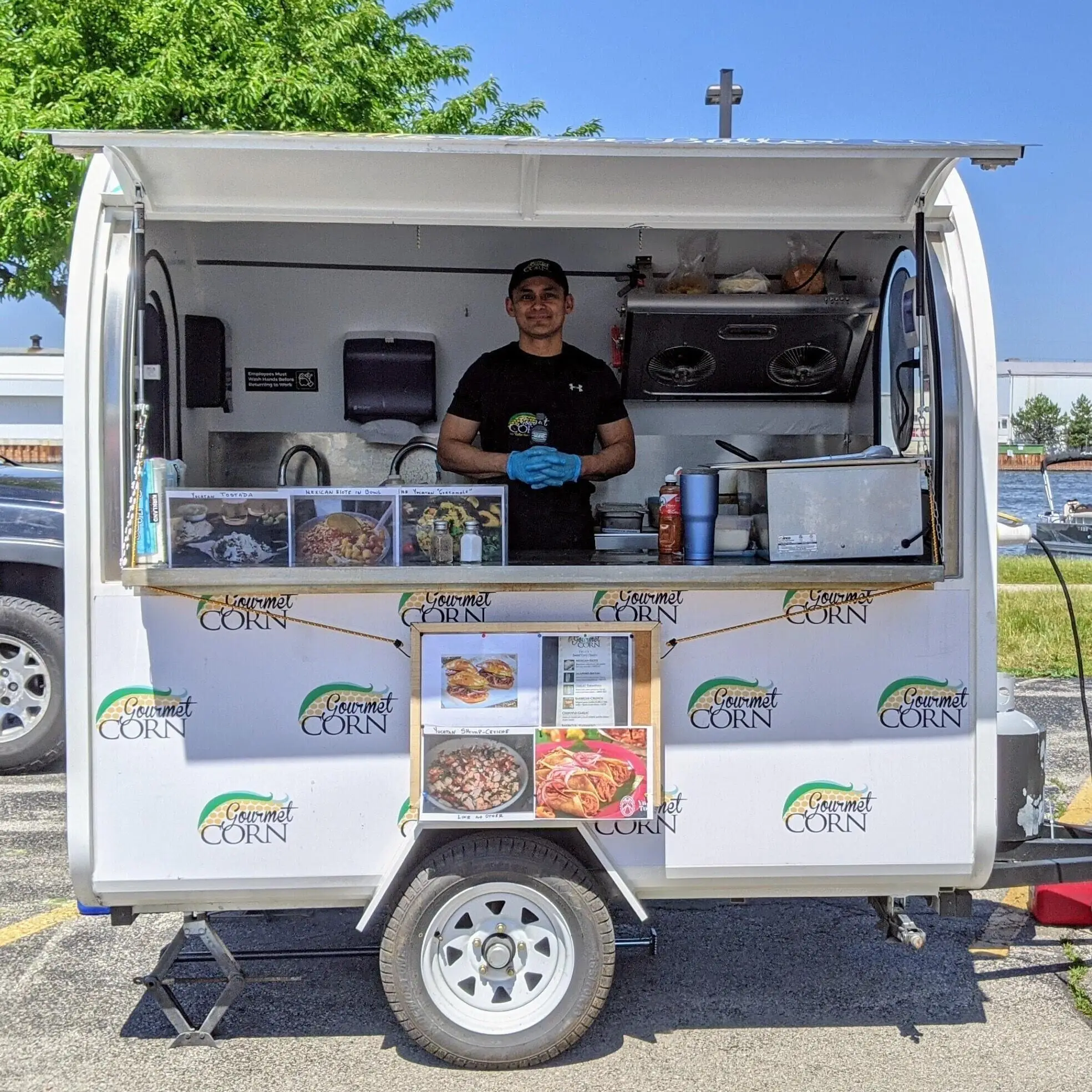 

Hot Dog Cart Ice Cream Mobile Trucks Fast Food Trailer for Small Business Food Industry Equipment Tow Bar