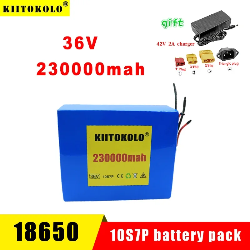 

36V Lithium Battery 230000mah 18650 10S7P Li-ion for 1000W E-Bike Scooter Wheelchair Bicycle Golf Cart Tricycle + 42V 2A Charger