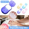 20/60/100Pcs Travel Soap Paper Disposable Boxe Mini Sheet Soap Washing Hand Kitchen Bathroom Supplies Outdoor Camping Paper Soap 1