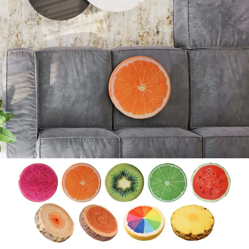 

Thicken Fruit Design Round Soft Plush Cushion Tatami Office Chair Cushion Kindergarten Cartoon Cute Seat Pad homw supplies