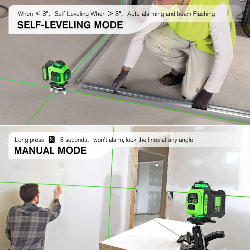 16 Lines Laser Level APP Remote Control Horizontal Vertical Levels Machine Power