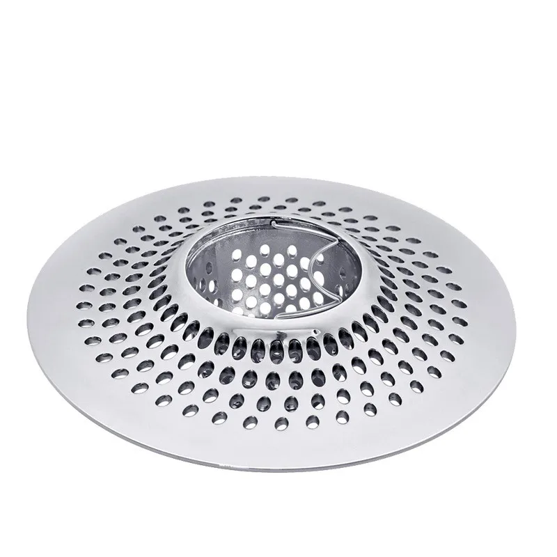 1pc round stainless steel shower drain adapter cover filter, bathroom hair  filter drain protection cover anti-blocking net, bathroom gadget