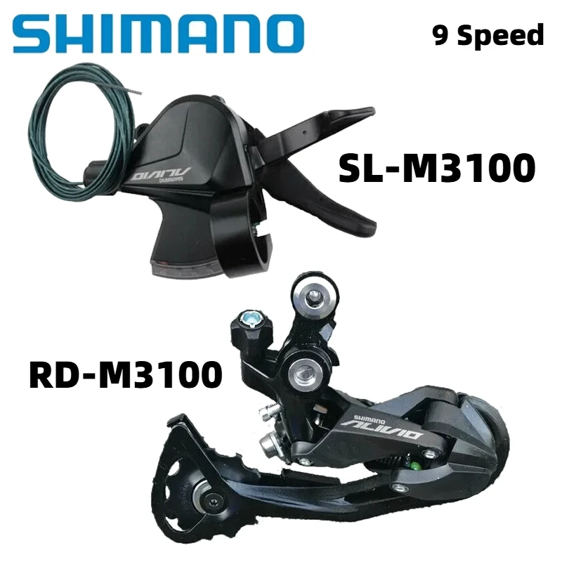 Shimano Alivio M3100 9s Right Shifter Lever Rear Derailleur SGS 9 Speed Groupset For MTB Bicycle Mountain original parts
