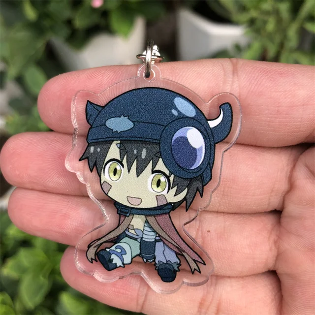 Anime Made in Abyss Characters Flat Rubber Keychain 8 Pieces Set