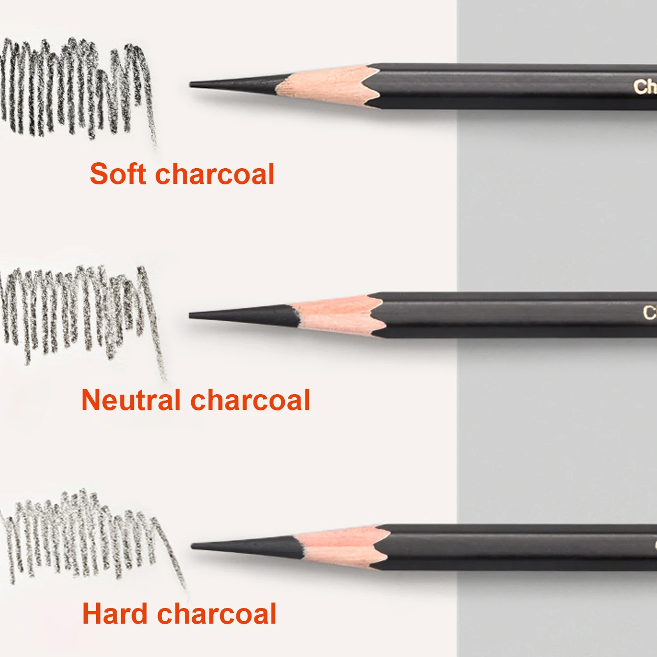 10Pcs/Set Profession Charcoal Wooden Pencil Set Sketch Drawing Soft/Medium/Hard Wood Pencils Artist Student Art Supplies 2