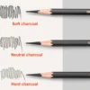 10Pcs/Set Profession Charcoal Wooden Pencil Set Sketch Drawing Soft/Medium/Hard Wood Pencils Artist Student Art Supplies 2
