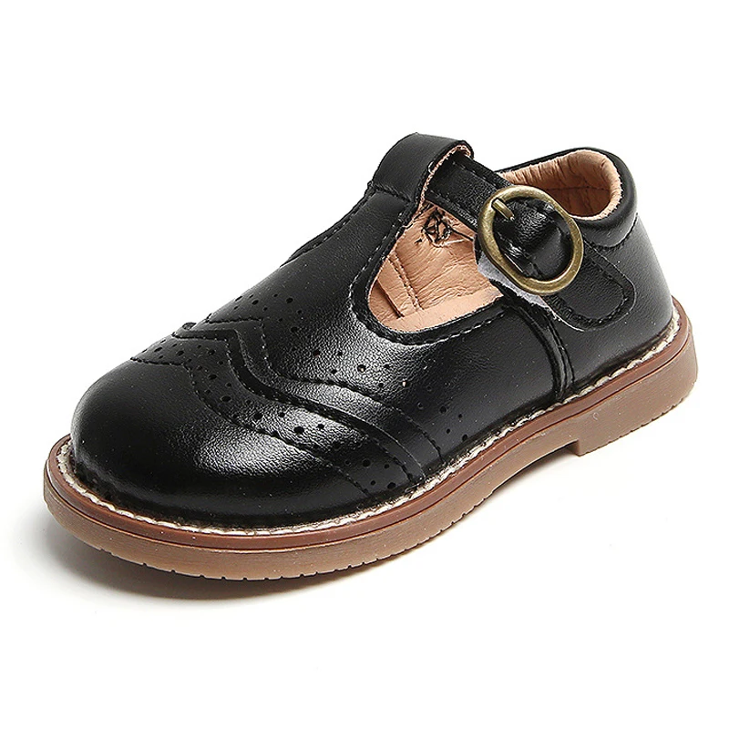 

Retro Style Baby Girls Casual Leather Shoes Infant Toddler Shoes 2022 Autumn Soft-soled Non-slip Children Kids Shoes Size 15-26