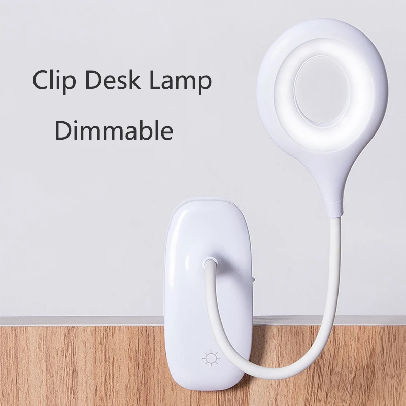 USB Rechargeable Book Lamp Clip Reading Lamp Touch Desk Lamp Flexible