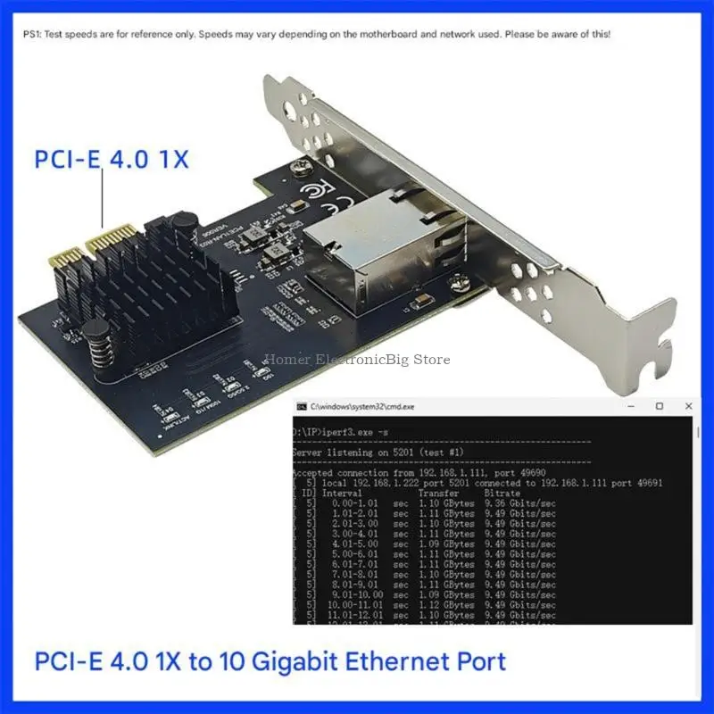 10Gbps PCIE4.0 1X 이더넷 서버 어댑터 RJ45 기가비트 네트워킹 카드 10000M KINO
