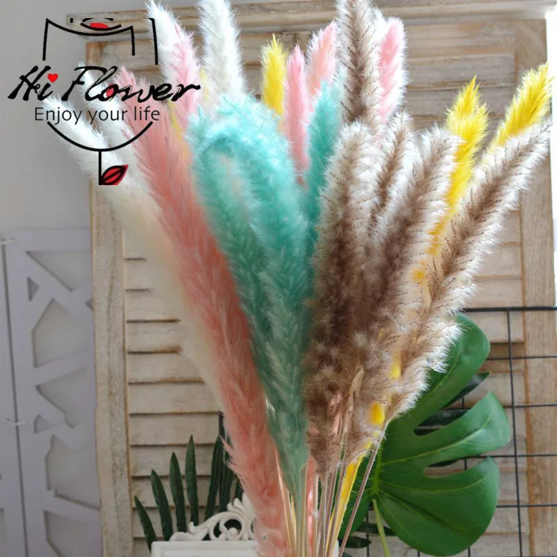 

15pcs Pampas Grass Read Real Flowers Bouquet Natural Dried Flower For Boho Home Decor Wedding Decoration Nature Plant Phragmites