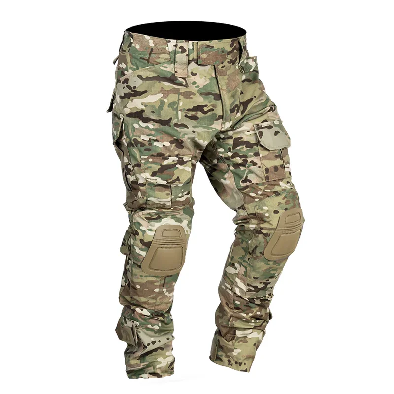 Combat Pants with Knee Pads Tactical Pant Cargo Sport Trousers Camo Multicam Training Trekking Hunting Pants Men Clothing