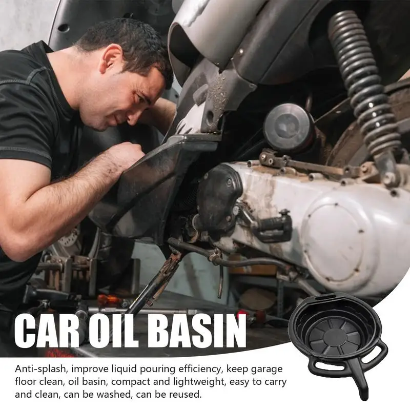 

Oil Drain Pan Waste Engine Oil Collector Tank With Handle Gearbox Oil Drip Tray For Car Repair Fuel Fluid Change Garage Tool