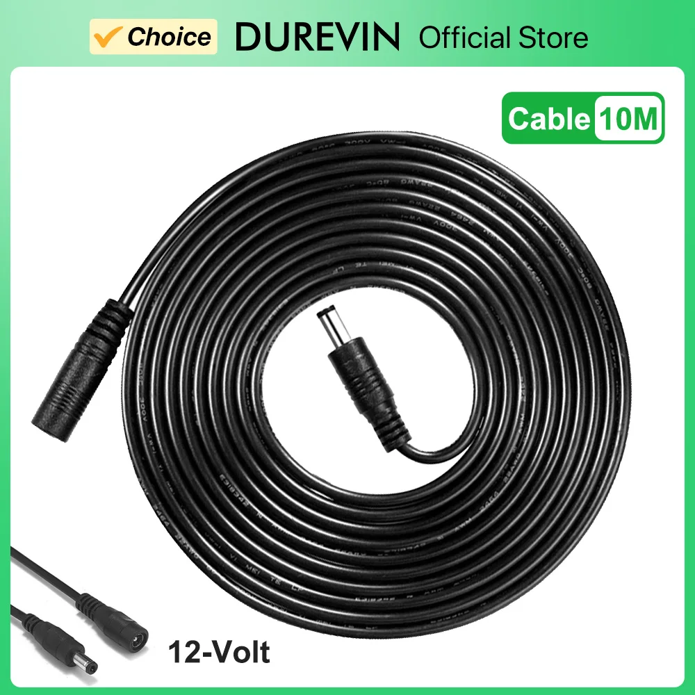 DC 12V Power Adapter 10m Extension Cable For CCTV Security IP Camera Power Adapter 5.5x2.1mm DC Plug 6 Meters/32.8ft Length