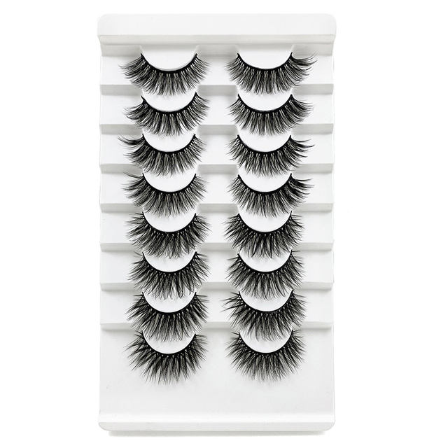 5/8/10/20 Pairs 3D Mink Lashes Natural False Eyelashes Dramatic Fluffy Soft Wispy Volume Cross Reusable Fake Eyelash  MaKeup