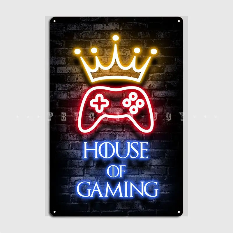 House Of Gaming Quote Poster Targa In Metallo Club Party Garage Club Retro Wall Decor Targa In Metallo Poster