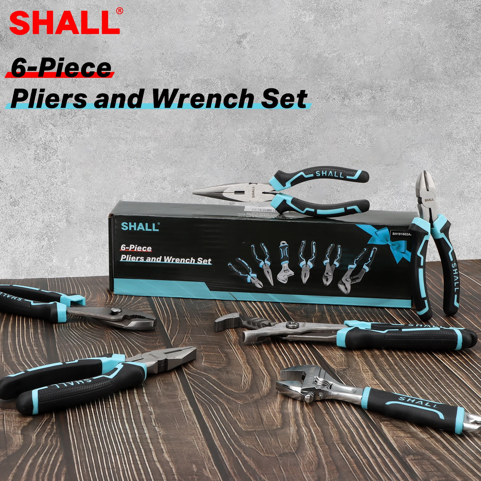 SHALL Pliers Tool Set 6Piece Diagonal Cutting/Long Nose/Linesman /Slip