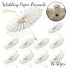 6-20PCS Paper Parasol 60/80cm White Umbrellas Wedding Photo Props Paper Umbrellas Party Favor for Guest Bridal Shower 1