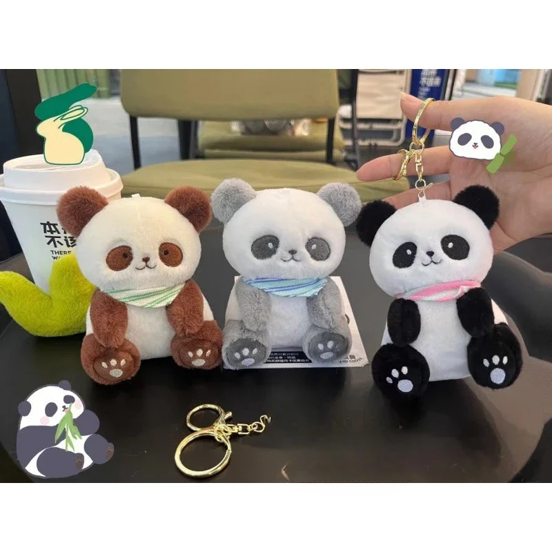 

Cute Sitting Panda Animals Soft Stuffed Plush Toys Hobbies Exquisite Kawaii Backpack Decoration Keychain Birthday Gifts for Boys