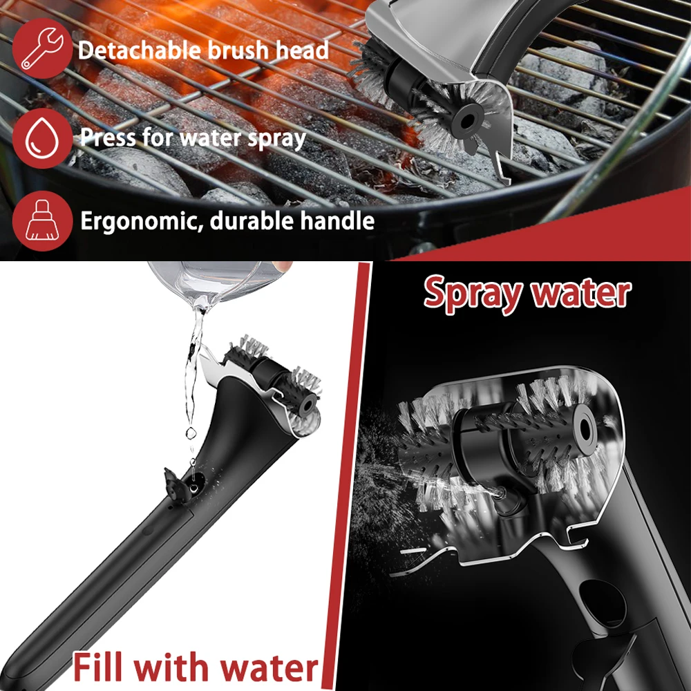 Electric Grill Brush With Scraper Outdoor Steam Cleaning Brushes BBQ Cleaner Suitable for Charcoal Scraper Gas Kitchen Tools