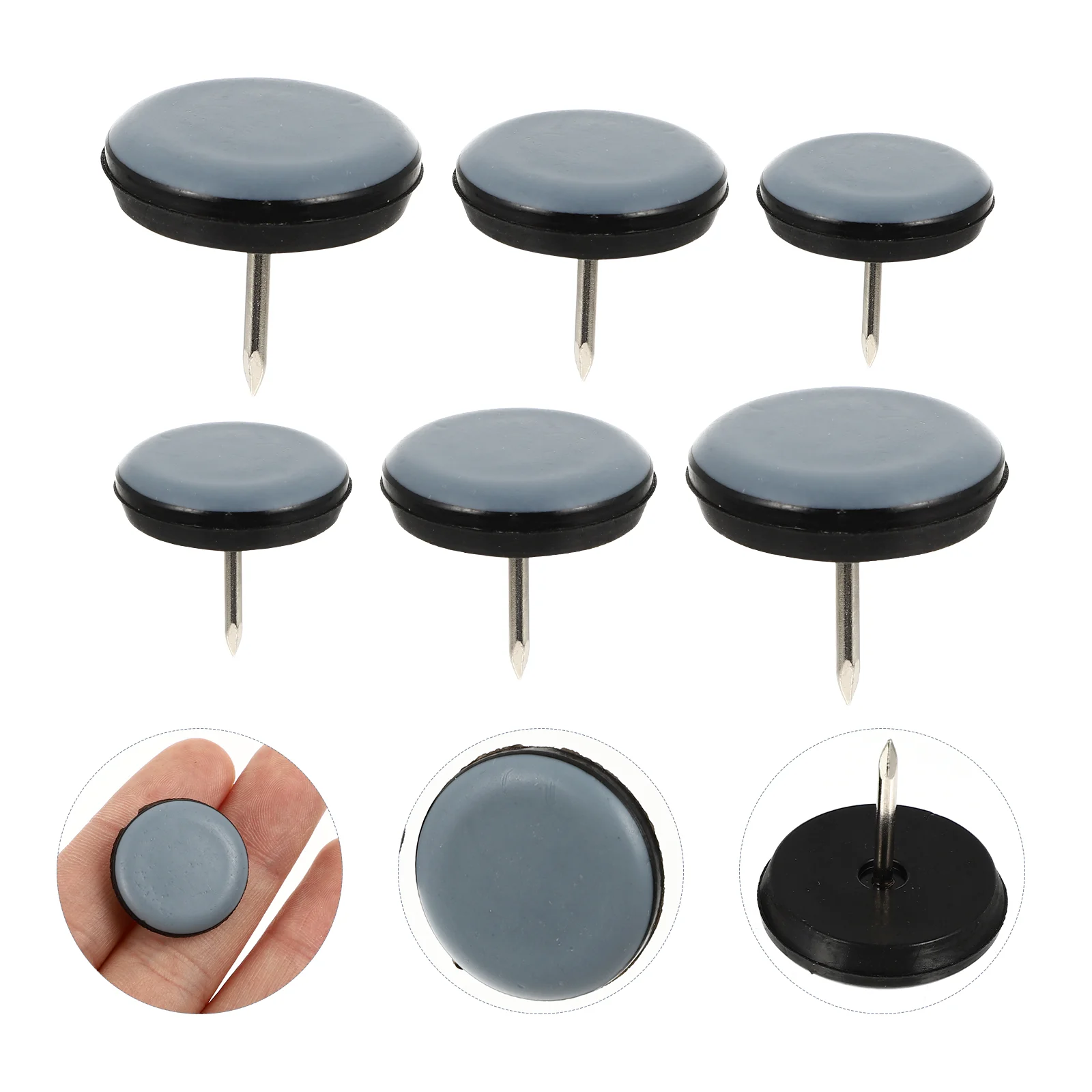 

24 Pcs Glide Pad Nail in Chair Glides Rugs Area for Carpet Leg Floor Protectors Furniture Sliders Flooring Pads
