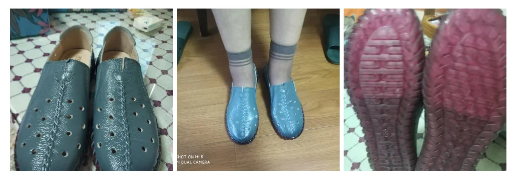 Große Größe 42 Rindsleder Ballerinas Mokassins Loafer Damen Sommer Cut-Out Schuhe Damen Fahr-Mokassins Alltagsschuhe – Detail 8
