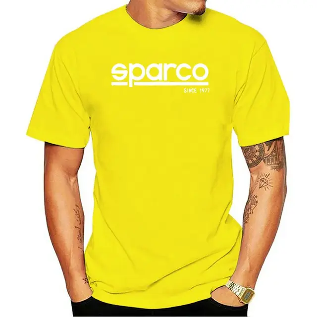 New Anti Pollution t shirt Sparco Corporate Charcoal t shirt Classic Printing Washable Breathable Reusable t shirt yellowMen