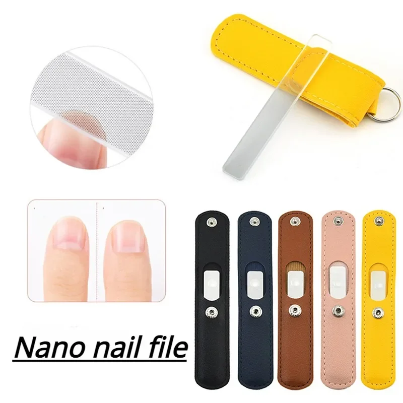 

3PCS Nano Polished Glass Nail File Nail Polish Leather Cover Eraser Glass Nail File Nail Enhancement Professional Tool