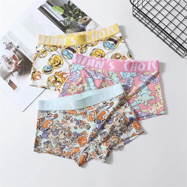 New Women Boxer Briefs Cute Cartoon Printing Underwear Teen Girl's  Underpant Ice Silk Female Boyshorts