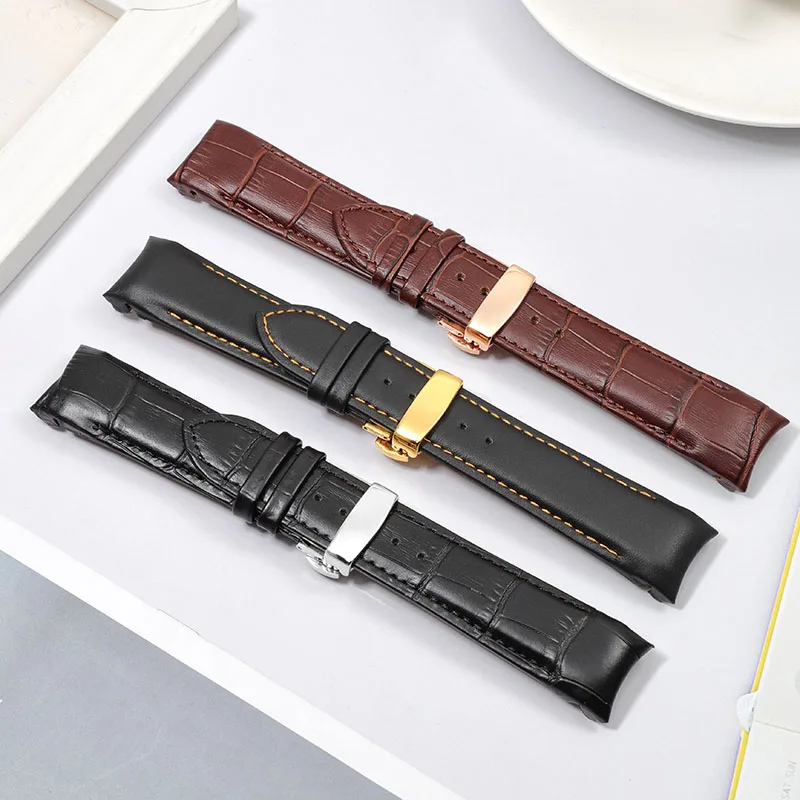 Genuine Calf Leather Watch Band Strap for Tissot COUTURIER T035