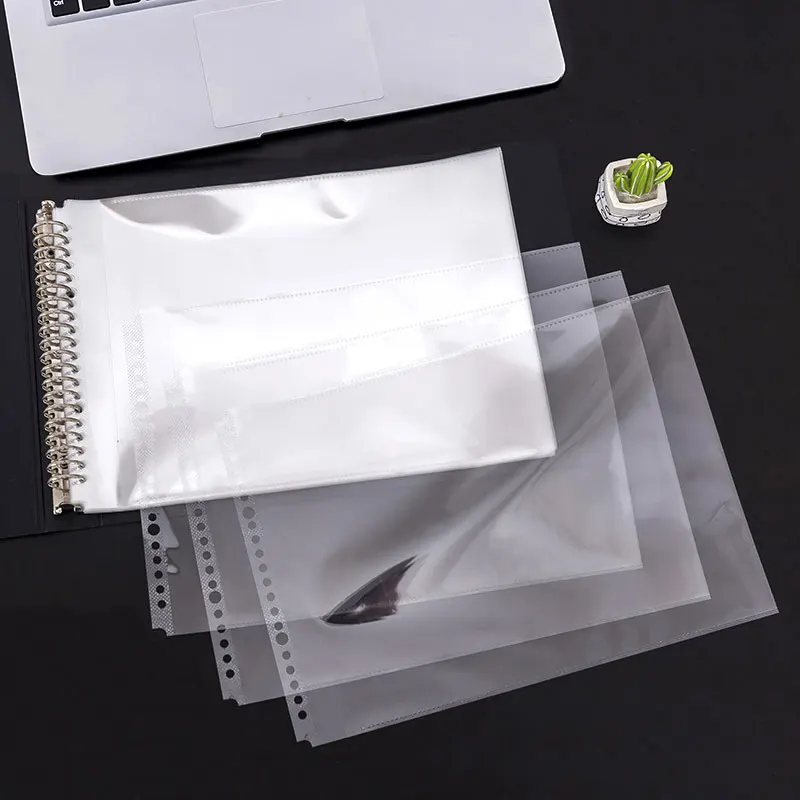 50pcs Transparent Folder Bag A4 B5 A5 Horizontal Documents Sheet Protectors Filing Products Paper Refills Office School Supplies