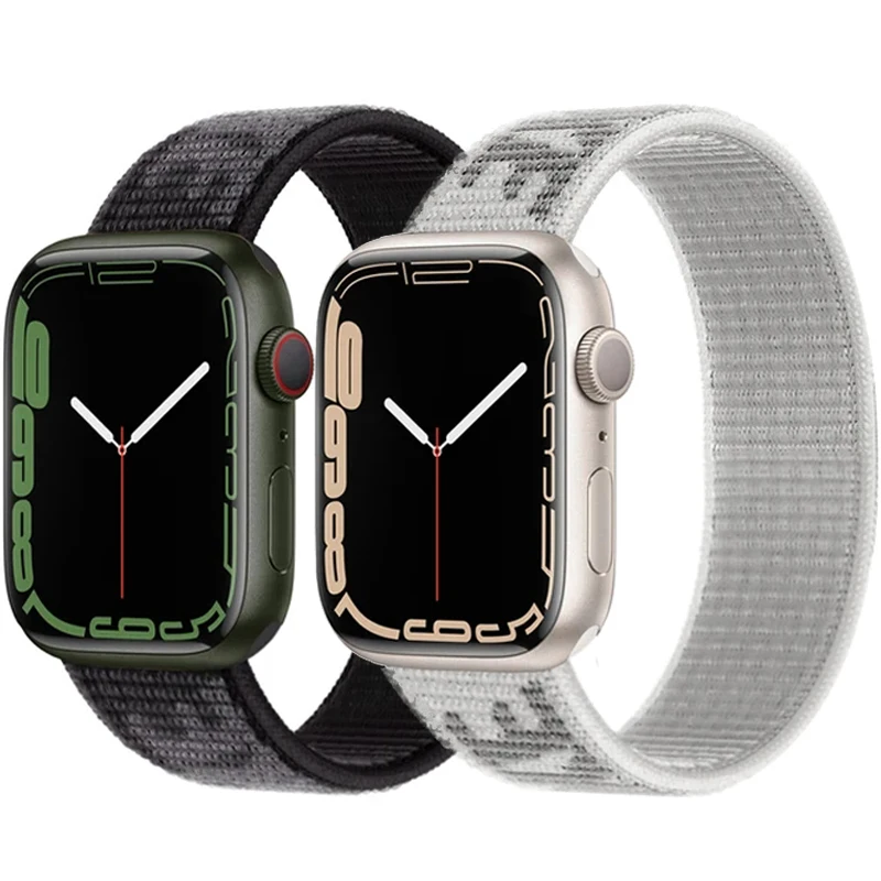 애플 워치 밴드용 스트랩, 나일론 팔찌, Correa iwatch 시리즈 9 7 se 6 Ultra 2 8 밴드, 44mm, 40mm, 45mm, 41mm, 49mm, 42mm, 38mm, 45mm