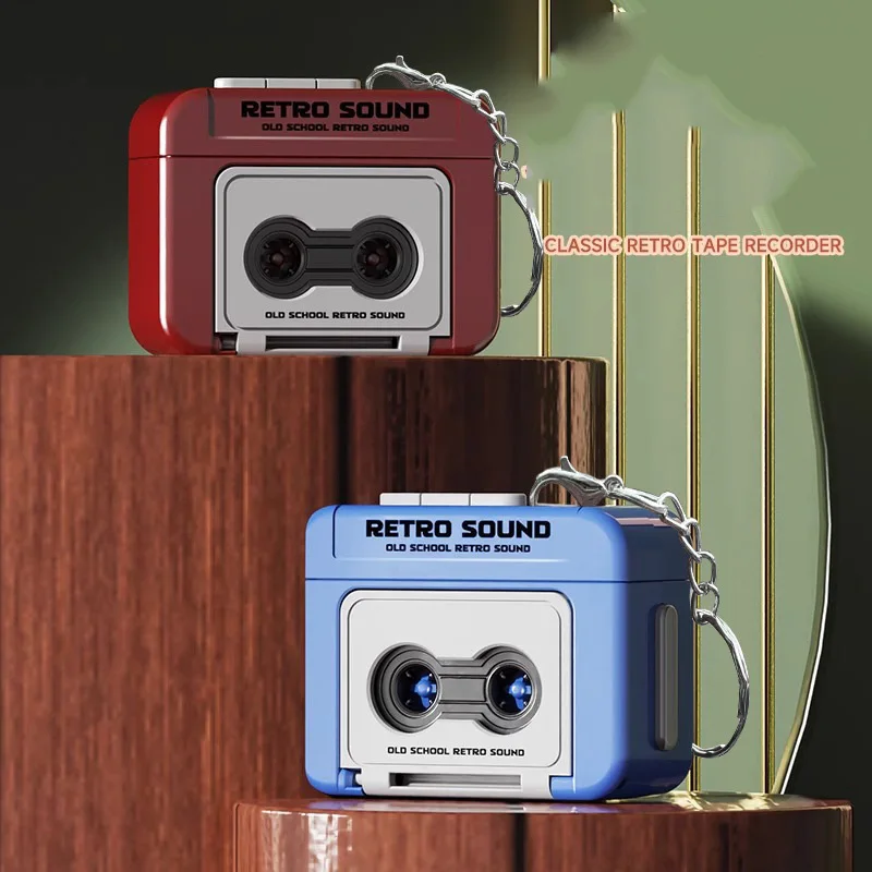Vintage Mini Cassette Recorder Key Chain – Retro Music Player Keyring Gift