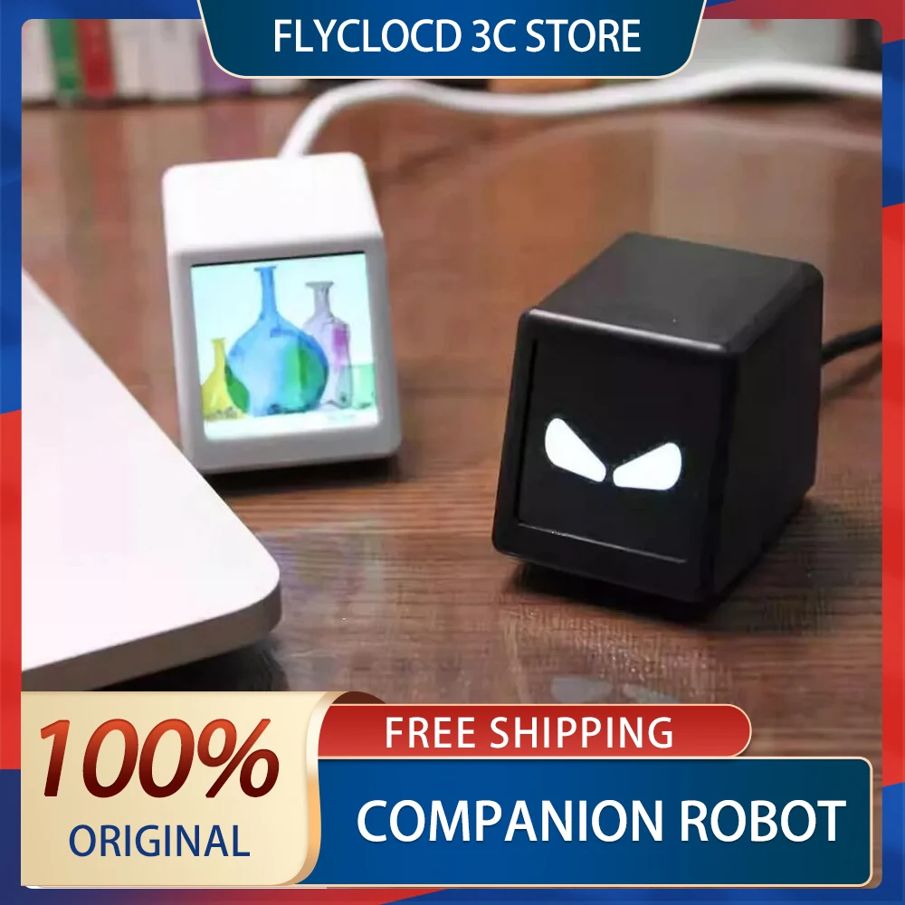 Intelligent Car Companion Robot 1.54 inch LED Screen Animated Expression Car Cute Robots Clock Decoration Gift