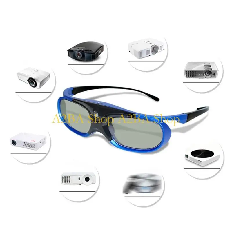 Occhiali A2BA con otturatore attivo, ricaricabili, compatibili con DLP-Link, Optama, Acer, BenQ e ViewSonic per proiettori Sharp._voghion.com
