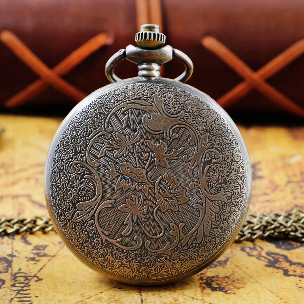 Steampunk Vintage Car Quartz Pocket Watch With Chain Necklace Pendant Circle Gear Analog Design Clock retroid pocket 3