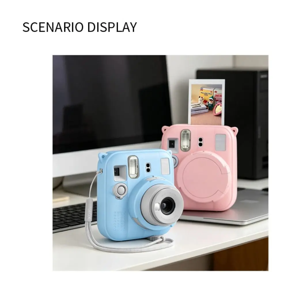 낙하 방지 실리콘 카메라 케이스 충격 방지 낙하 방지 카메라 보호 커버 Instax Mini 13용 편안하고 가벼운 무게