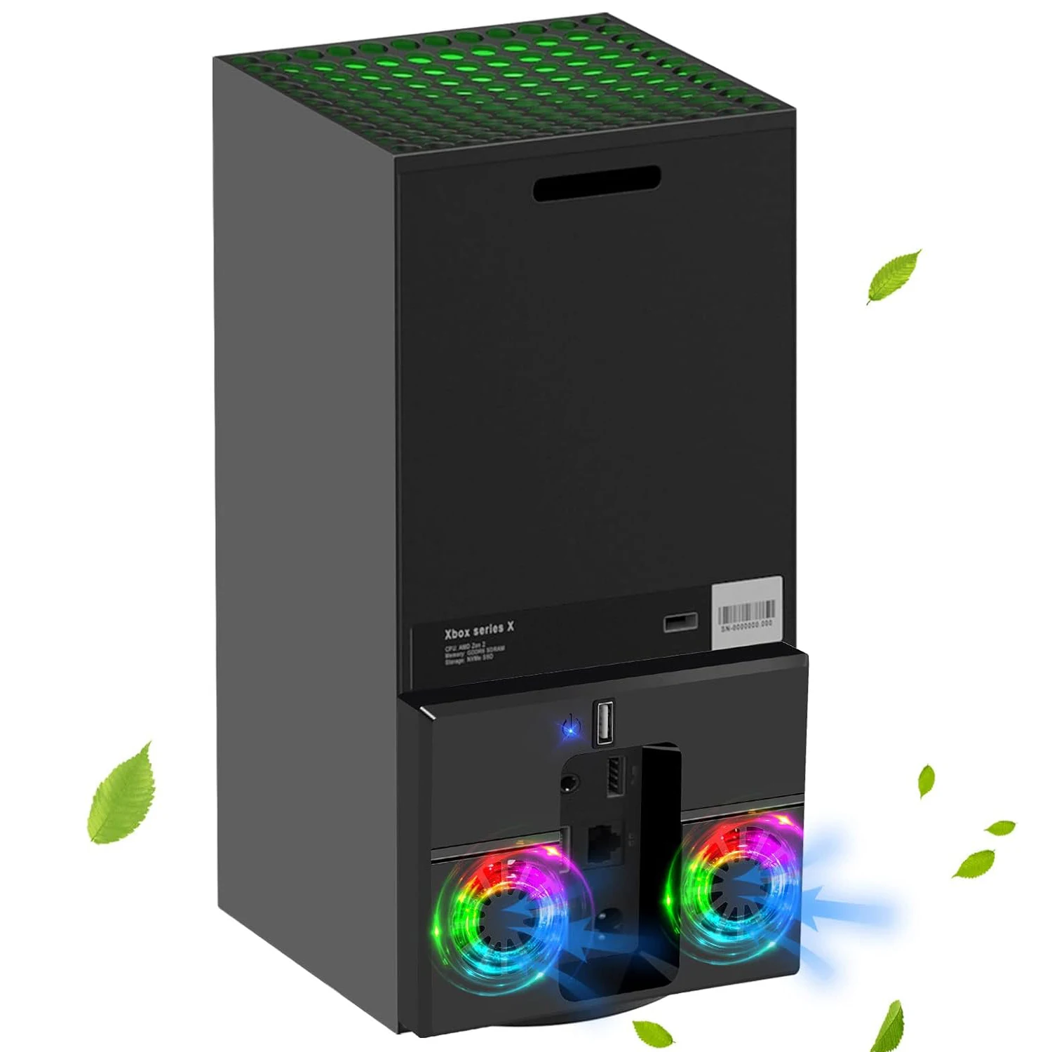 Enhanced Cooling Fan with Dual Controller Charger Dock and Vertical Stand for Gaming Consoles - Colorful Edition