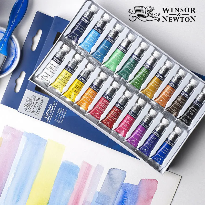 Winsor & Newton Cotman Watercolor Paint Set, 10/20 Colors, 5ml