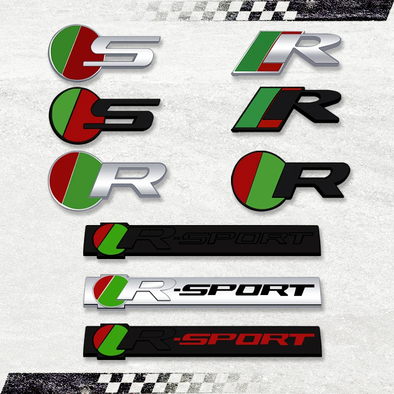 3D Car Sticker S R Sport Head Griglia Anteriore Badge Metal Decal Emblem Per F-Type F-Pace I-Pace Xf Xe Xj X-Type Jaguar V6 25T 35T