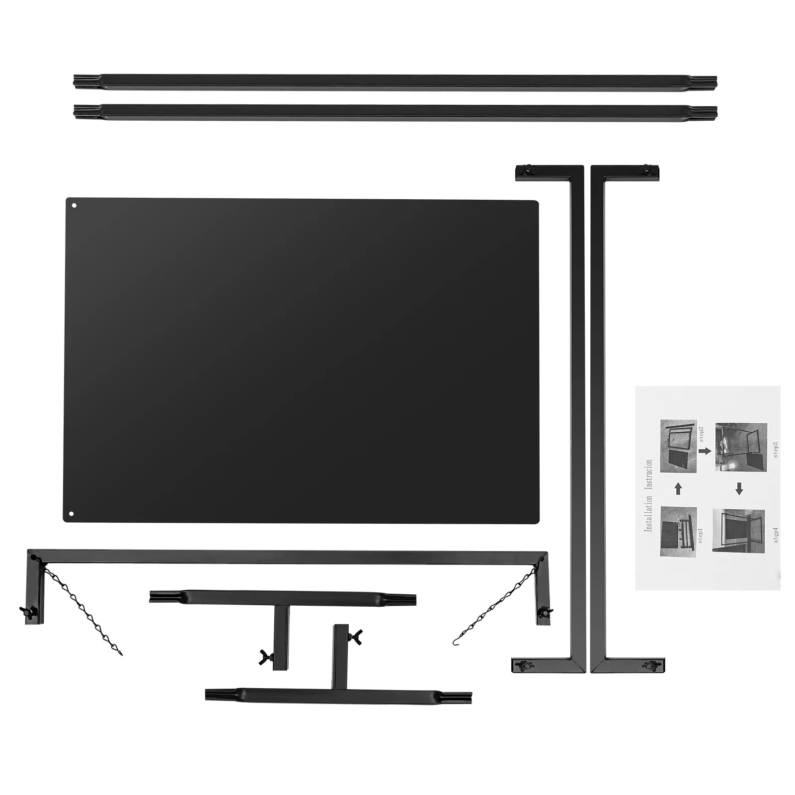 100x75cm Black Metal Wedding Welcome Sign Arch Stand Advertising Shelf Rack Billboard for DIY Decoration Home Party
