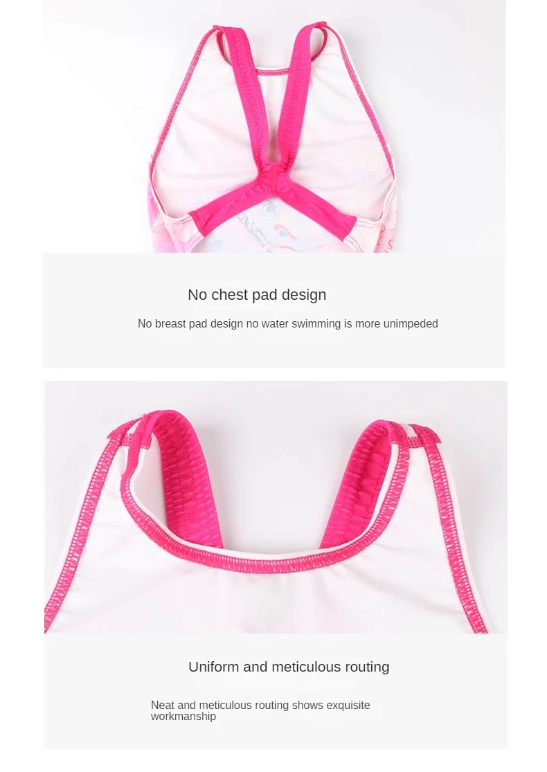 YINGFA Women's Professional Racing Swimsuit Juniorteenage Girl Fastskin Kneesuit Chlorine Resistant Fabric Pink Sporty Swimwear