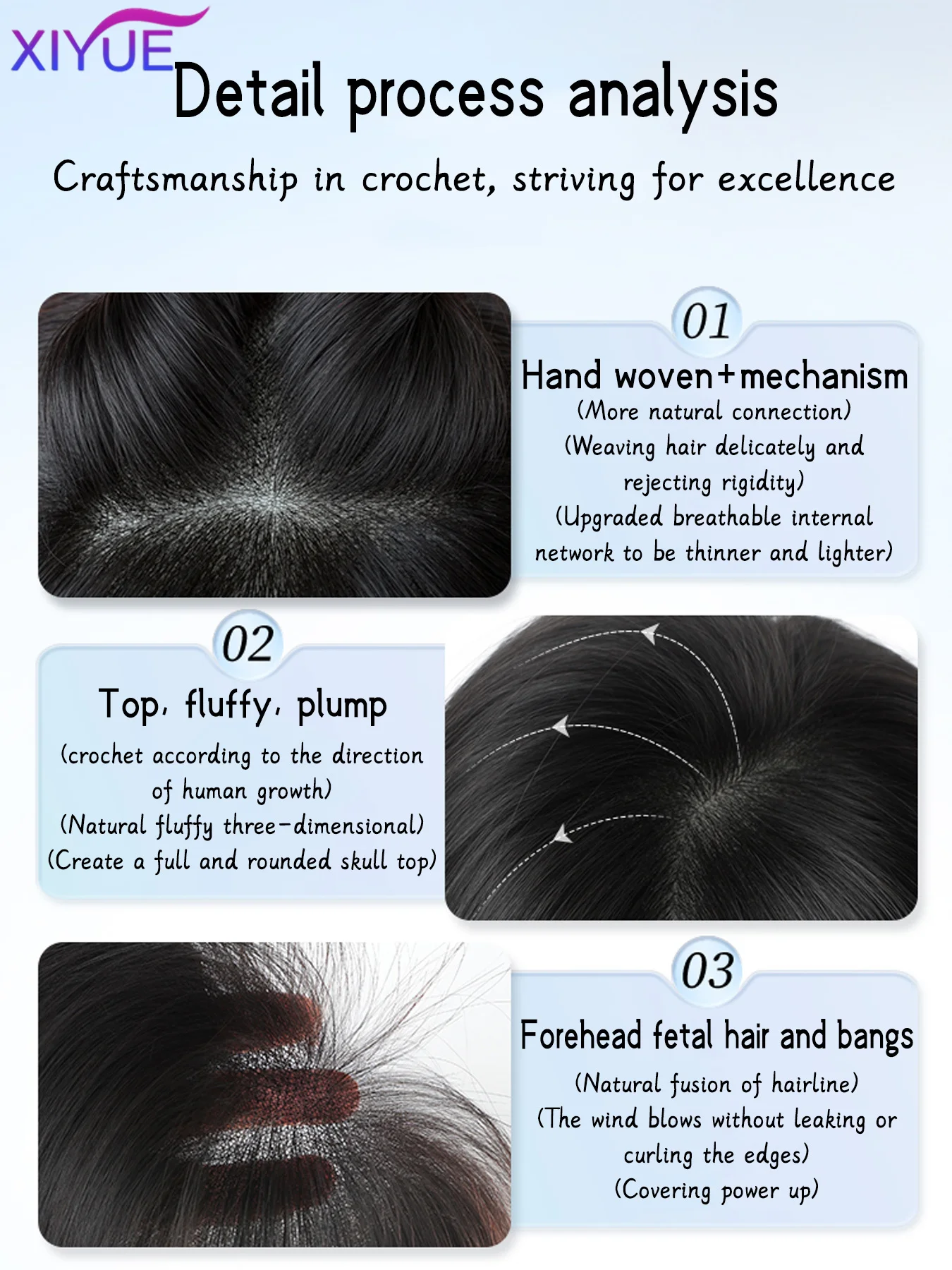 Water Ripple Wig Air Bangs Head Overhead 3D Bangs Invisible Seamless Head Hair Natural Invisible Replacement Cover White Hair