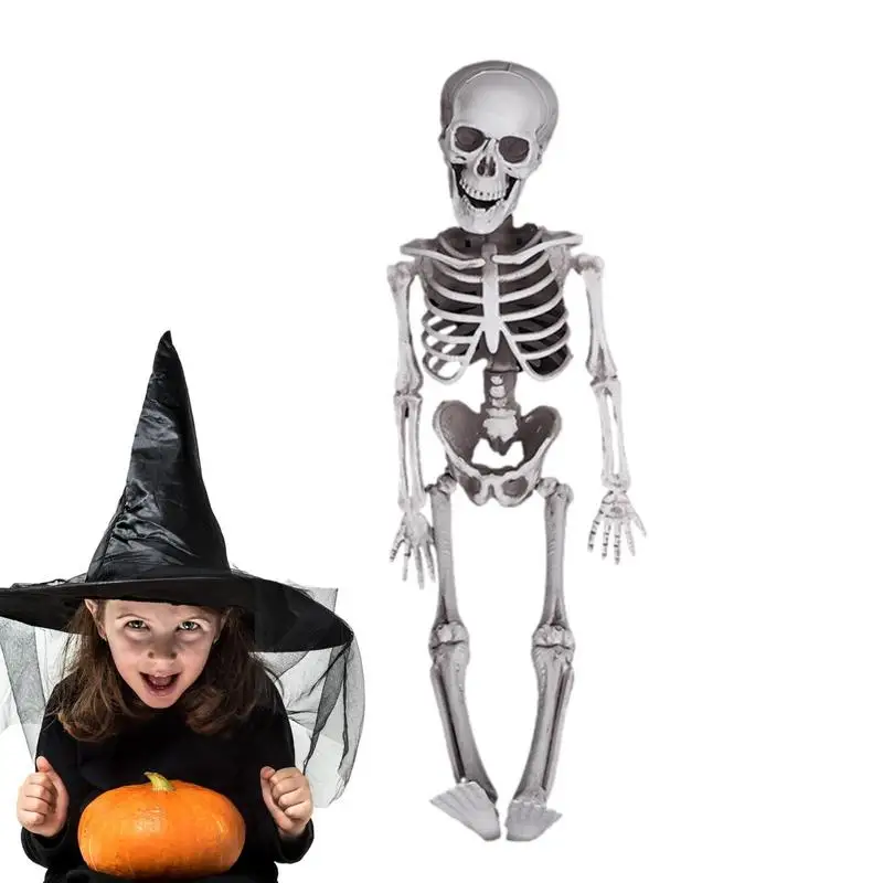 

Resin Full-Size Skeleton Realistic Posable Human Skeletons For Festival Props Horrible Halloween Decor For Lawn Garden Party