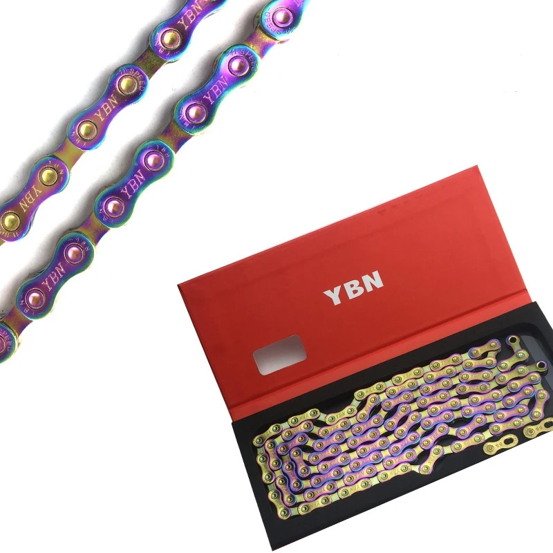 

Цепь переключения передач YBN S11 для велосипеда, многоцветная цепь с быстрым звеньем, 120 л, запчасти для SHIAMNO Sr-am
