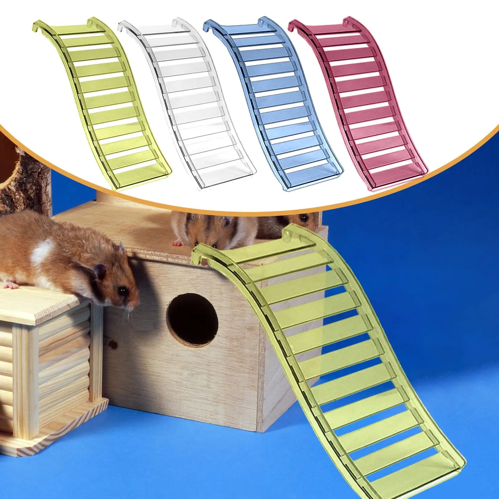 Hamster Ladder Hut Accessory for Platform Stable for Cage Decor Bridge for Hedgehog Small Pets Small Animals Rats Gerbils Hamster Ladder Hut Accessory for Platform Stable for Cage Decor Bridge for Hedgehog Small Pets Small Animals Rats Gerbils